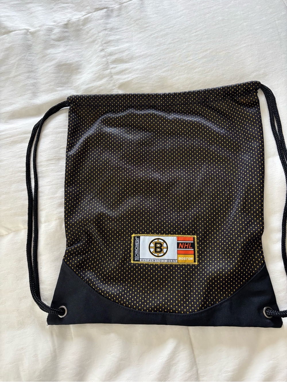 NHL Boston Bruins Black and Gold Drawstring Cinch Bag Backpack unisex